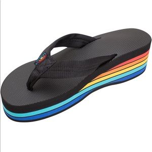 Rainbow Sandals Women's Six Layer Wedge Rubber 1" EVA Filled Nylon Strap